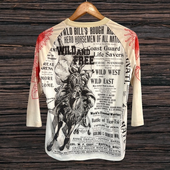 Cream and Black Graphic Sweatshirt with Vintage Horse Design - Picture 2 of 4